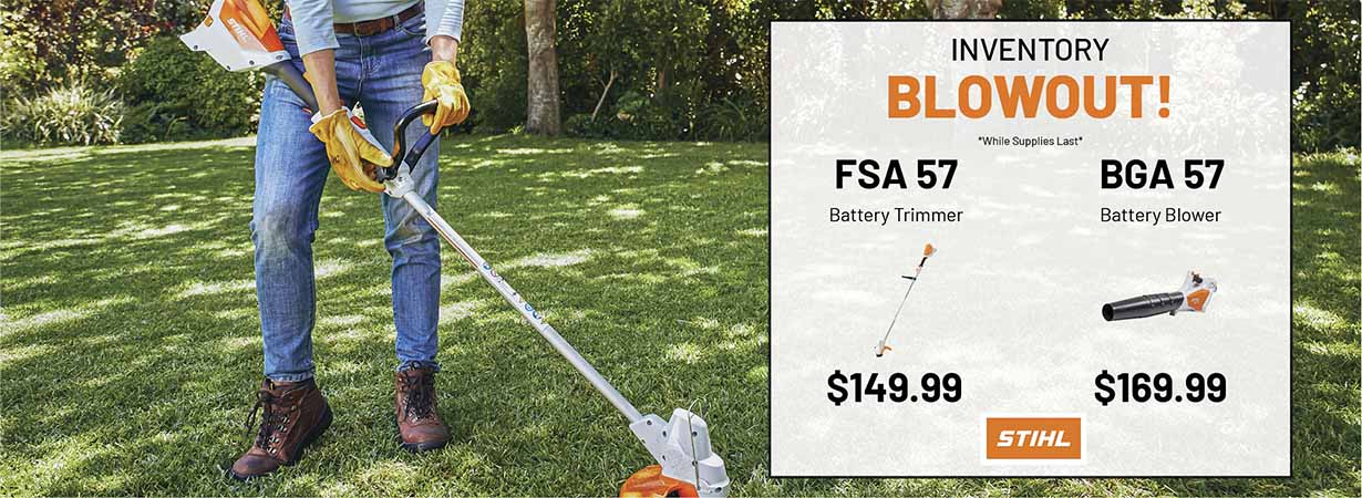 STIHL Battery powered trimmer and blower sale at TRULAND