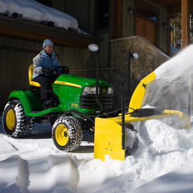 Snowblower on John Deere Signature Series Mower at TRULAND Equipment